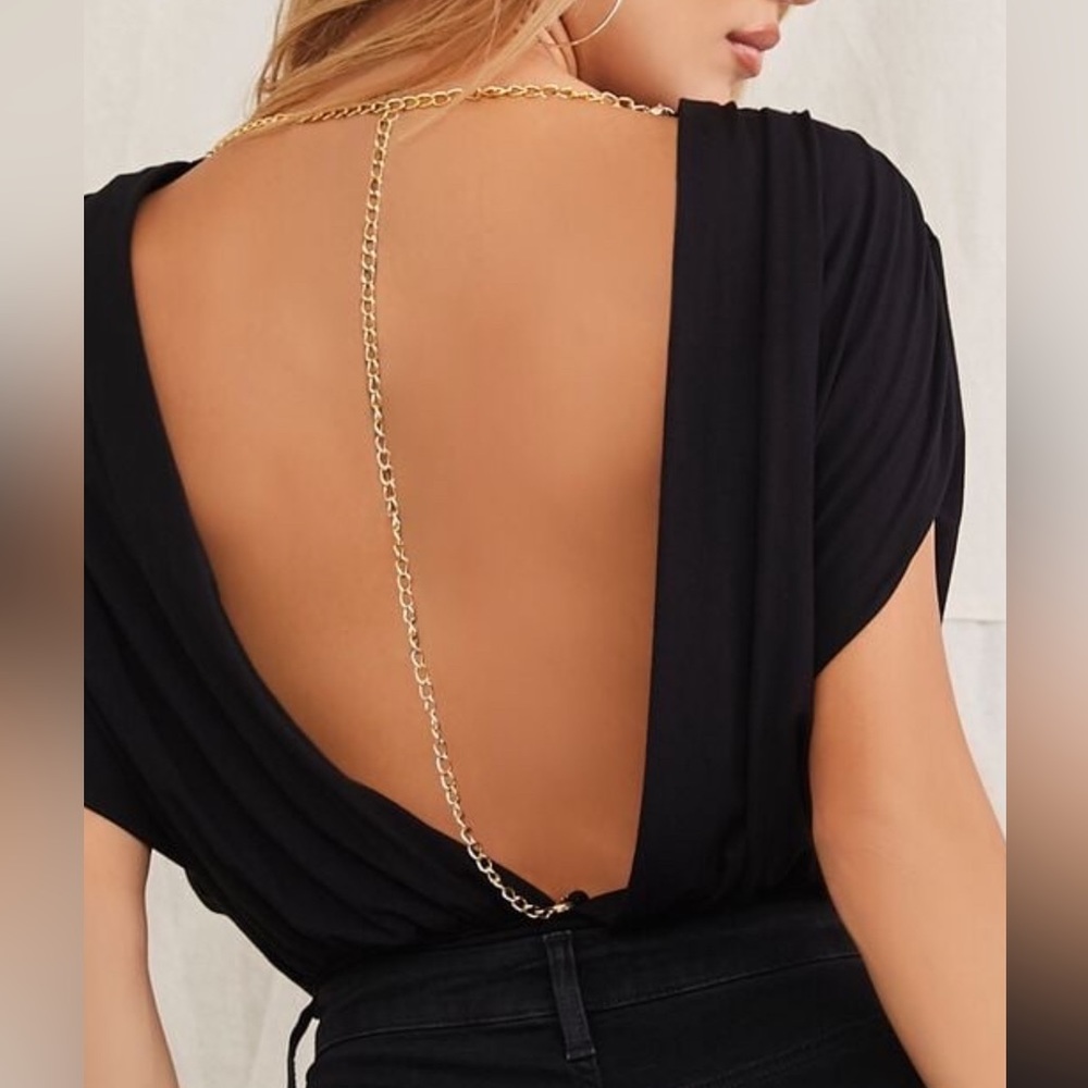 Black chain bodysuit